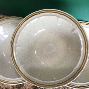 Elegant Cream and Brown Dinnerware Set for Dining